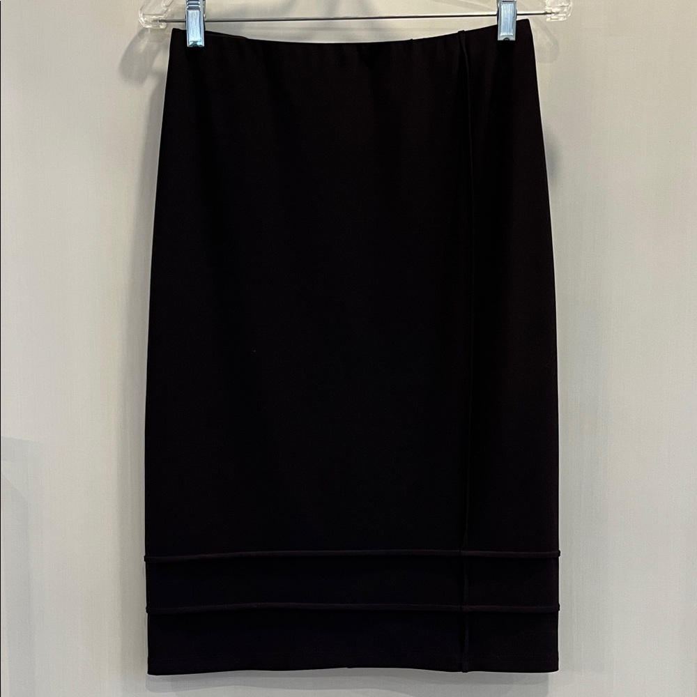 Sympli Classic Burgundy Stretch pull on Pencil Skirt